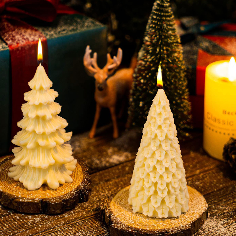 diy Christmas Tree Aromatherapy Candle Silicone Mold Christmas Flavor Handmade Soap Ice Block Gypsum Ornaments Silicone Mold