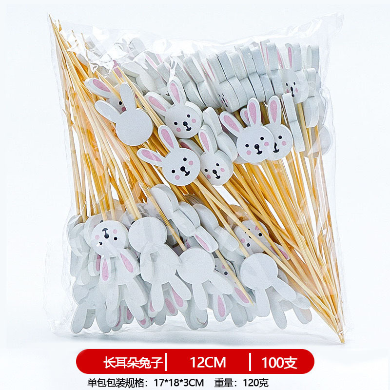 12CM un solo uso de frutas de bambú marca de cóctel creativa marca de frutas de bocadillos KTV arte marca de dientes fabricantes