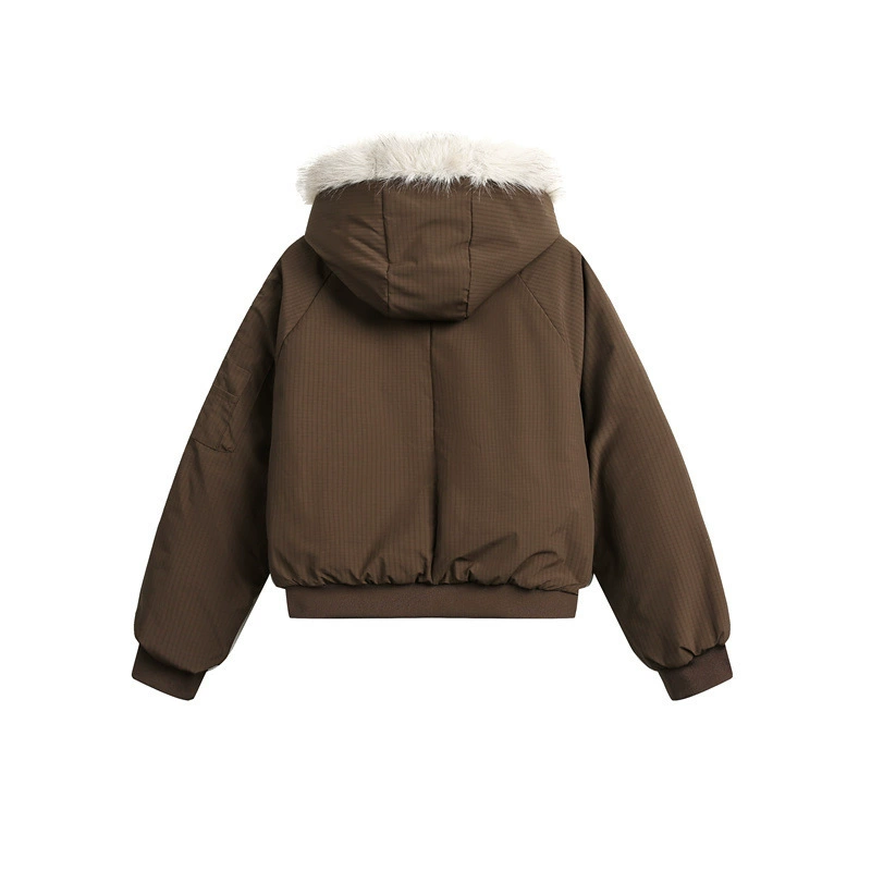 Ретро худи короткая куртка с пуховым утеплителем, оверсайз американского стиля, увеличенная теплоёмкость
