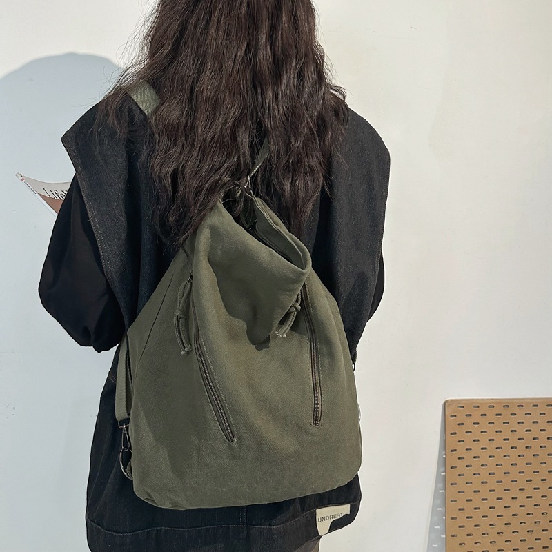 Bolso de lona para mujer 2024 nuevo bolso de mensajero de un solo hombro de gran capacidad mochila de viaje para estudiantes multifuncional al por mayor
