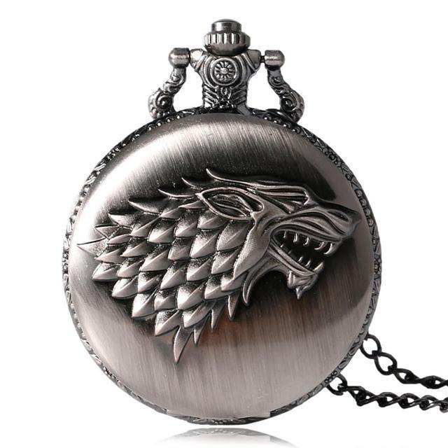Retro bronze large wild wolf pocket watch fashion cross-border hot sale Ice Original Wolf British pocket watch hanging watch one-piece delivery