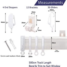 跨境零售 窗帘柔性弯轨 5米PVC轨道 可弯曲导轨含配件套装