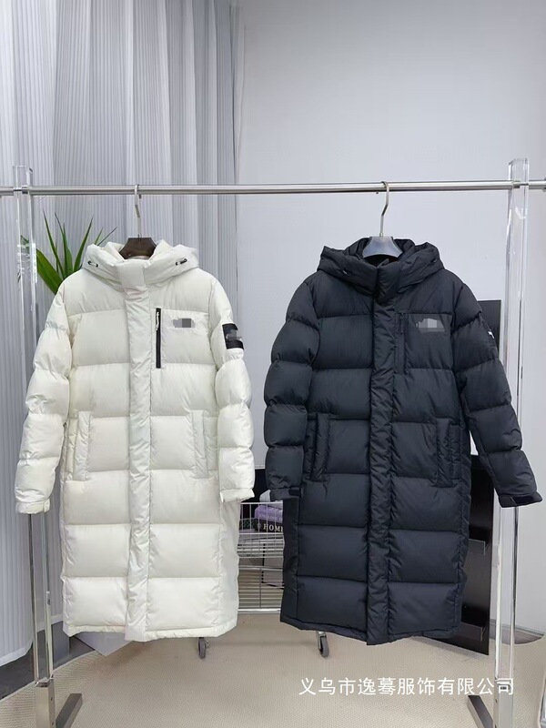 Over-The-Knee North Face down Jacket Men's Cold-Proof Couple Hooded Bread Jacket Thickened Warm Windproof Wholesale