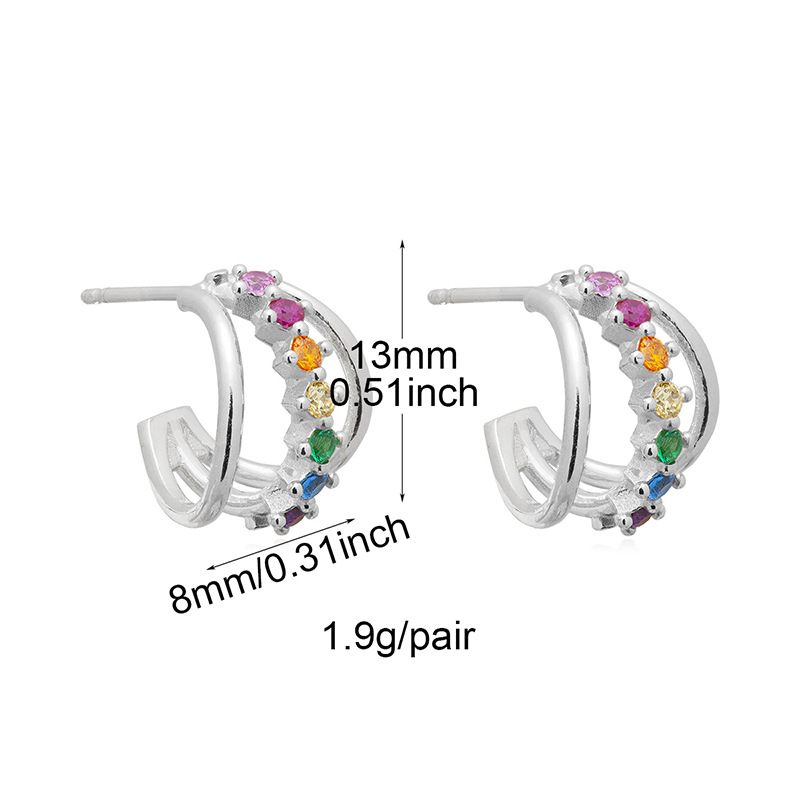 3g Weight Copper Ear Needle Material Zircon Inlay Material Ear Studs Classification 1 Pair Quantity Holiday, Daily Occasion Copper Material Solid Color Pattern Women's Gender Inlay Design Simple Style, Classic Style Style 1 Pair Simple Style Classic Style Solid Color Inlay Copper Zircon Ear Studs 4