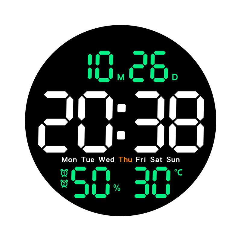 Reloj de pared de sala de estar simple reloj electrónico multifuncional con temperatura y humedad reloj silencioso 5501