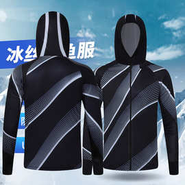 新款防嗮钓鱼服男女可穿印字防晒上衣快干吸汗垂钓服防脏海钓外套