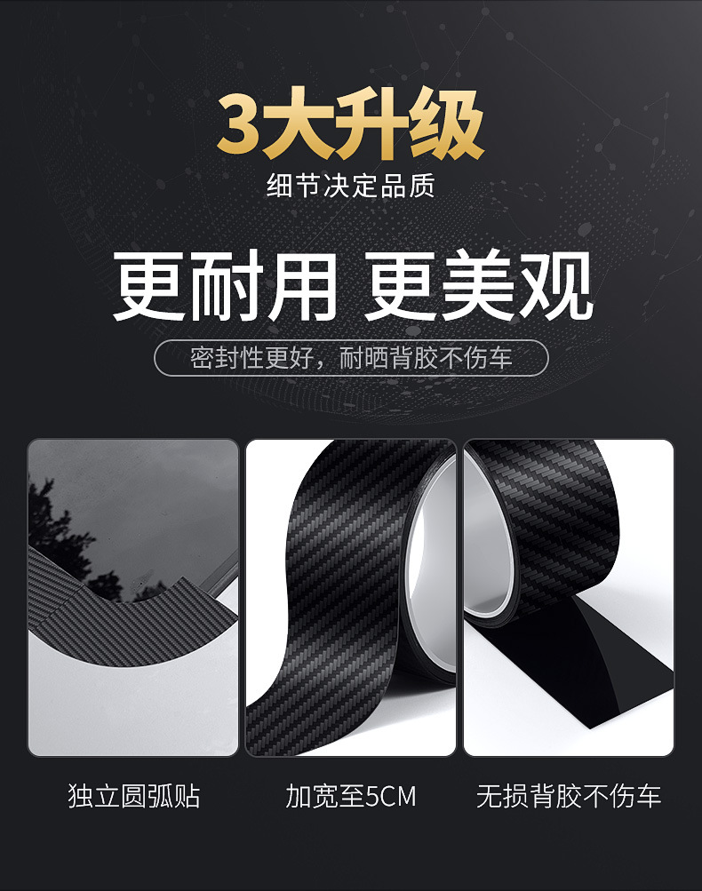 Car Sunroof Anti-Leak Waterproof Seal Strip, Car Roof Waterproof Sealing Tape, Glass Leak-Proof Rainproof Adhesive Strip, Cross-Border