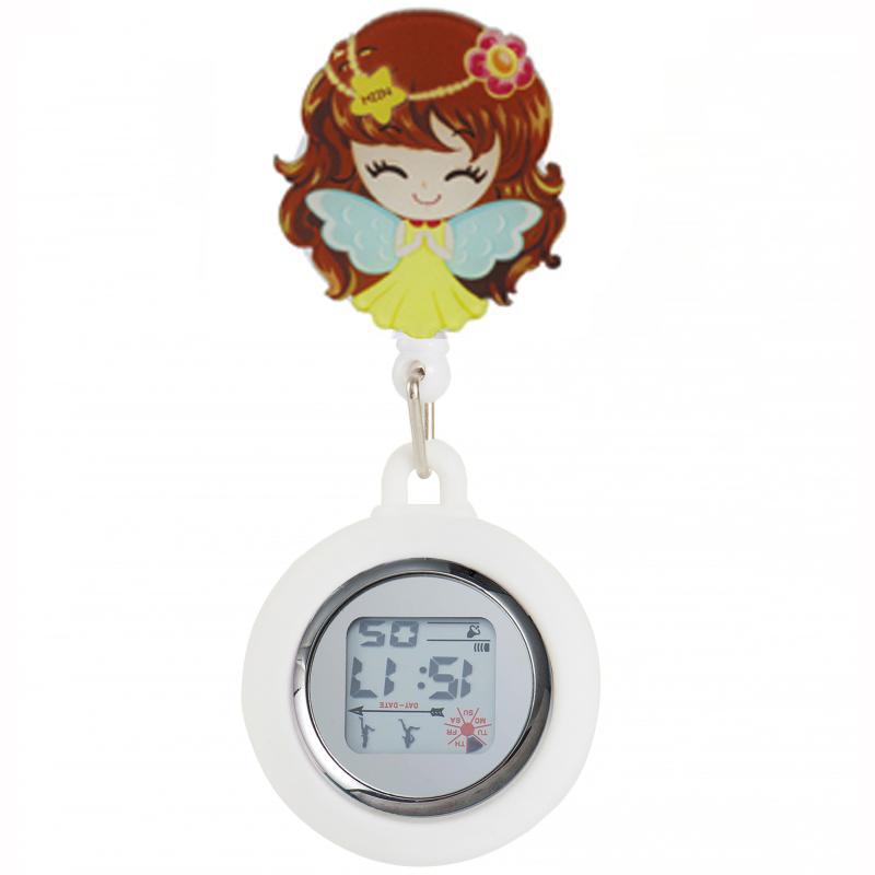 Reloj de enfermera de estiramiento multifuncional luminoso fuerte reloj colgante reloj electrónico digital retráctil de dibujos animados lindo clip cronómetro reloj de bolsillo