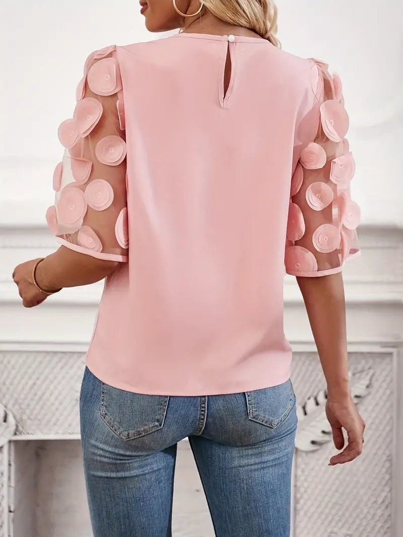 Blouse Tops Type Wholesale Women's Streetwear Solid Color Short Sleeve Blouses