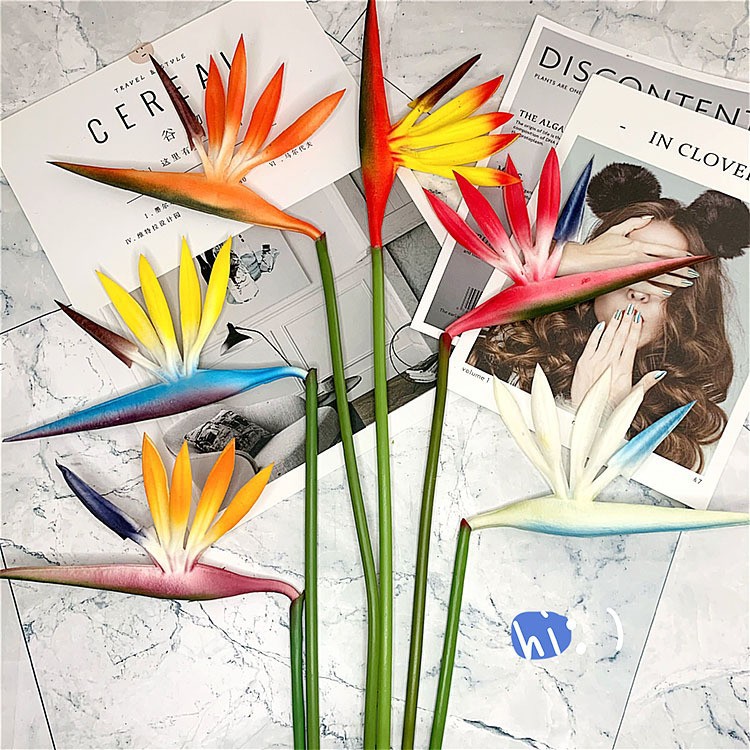 High simulation foreign trade wholesale single bird of paradise artificial flower artificial flower green plant artificial plant potted flower arrangement flower art