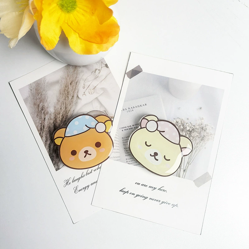 Держатель для телефона на спинку сиденья автомобиля, универсальный, с наклейкой, в стиле мультфильма, милый, удобный, для ленивых, в виде медведя, для пары, для пижамы