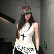 复古暗黑系木质十字吊坠项哥特友朋yk亚文化锁骨百搭配饰