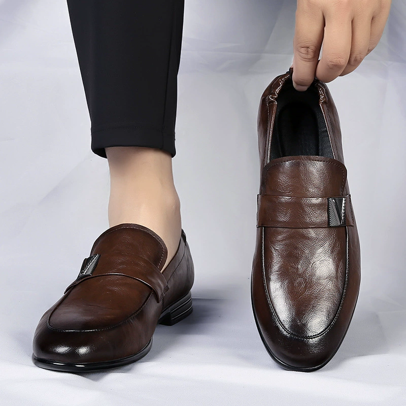 Elite classic suit for leather shoes, wedding shoes for black leather for leisure, soft sole, Korean style