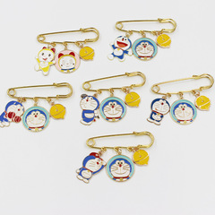 Cute Cartoon Doraemon Doraemon Brooch Pin Fixed Pin Badge Badge Bag Accessories Waist Buckle