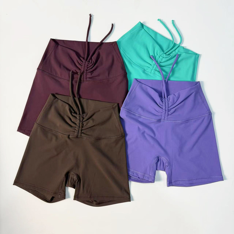 Nude Yoga Three-Point Shorts for Women Summer Thin Outdoor Cycling Sports Pants High Waist Hip Lifting Fitness Pants