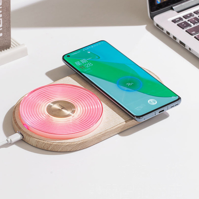 Creative Three-In-One Mobile Phone Wireless Charger Home Bedroom Bedside Multi-Function Wireless Charging Night Light Ambient Light