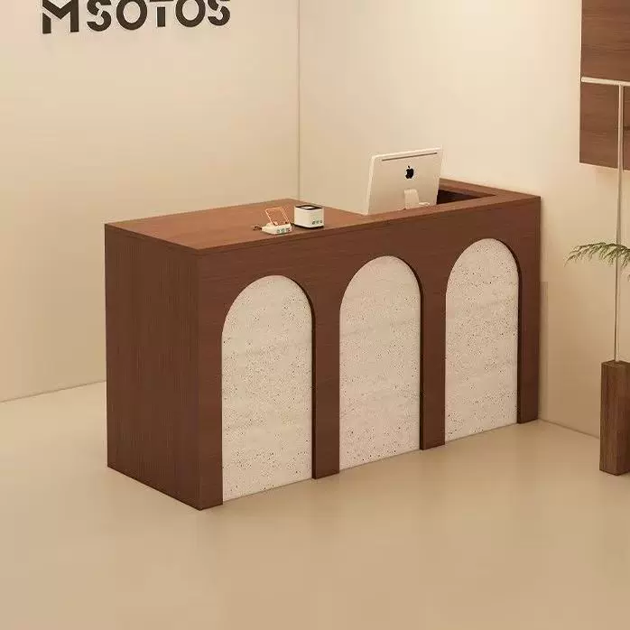 服装店收银台法式中古风女装店铺吧台桌美甲店美容院前台小型柜台