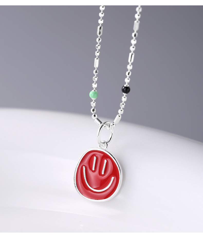 Casual Cute Streetwear Smiley Face Sterling Silver Pendant Necklace In Bulk display picture 3