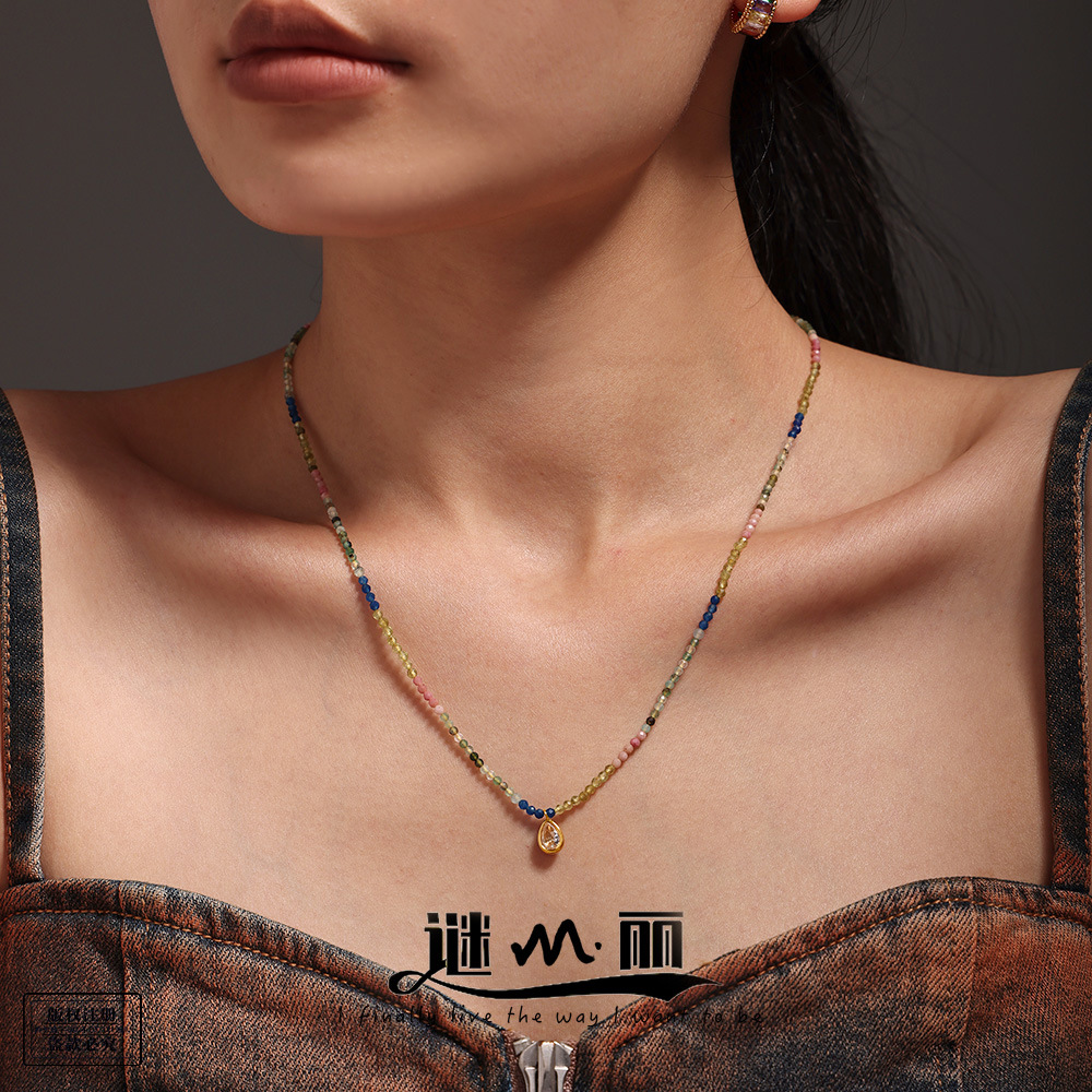 Organic cute necklace drop-shaped