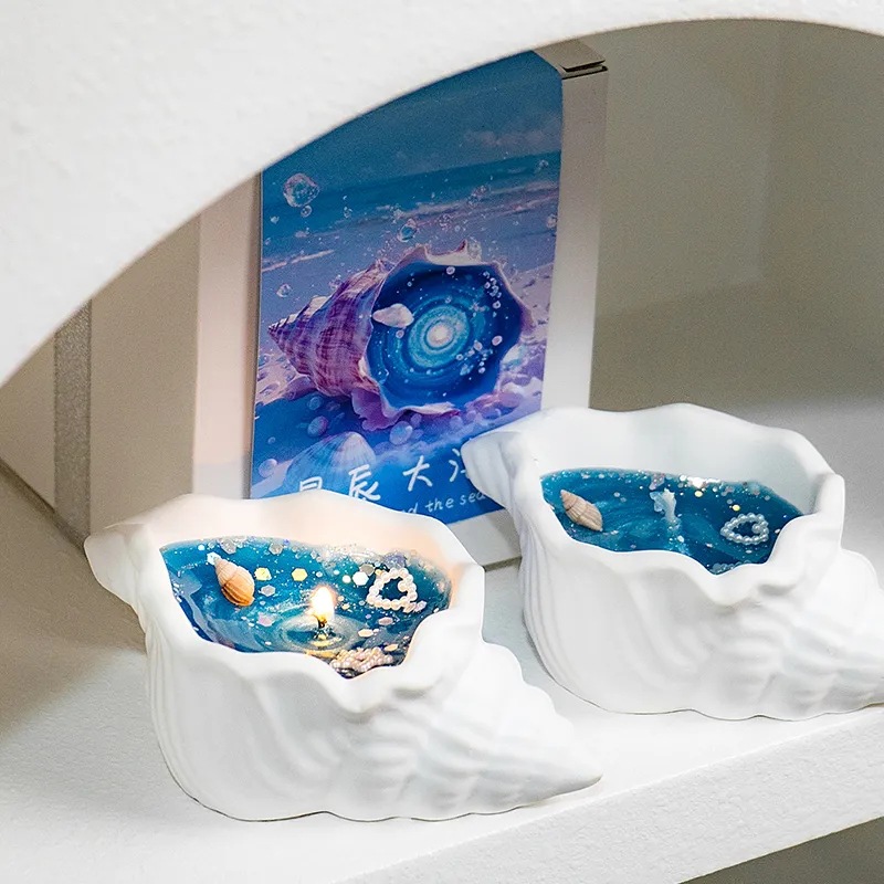 Vela con forma de concha perfumada regalo de aromaterapia_voghion.com