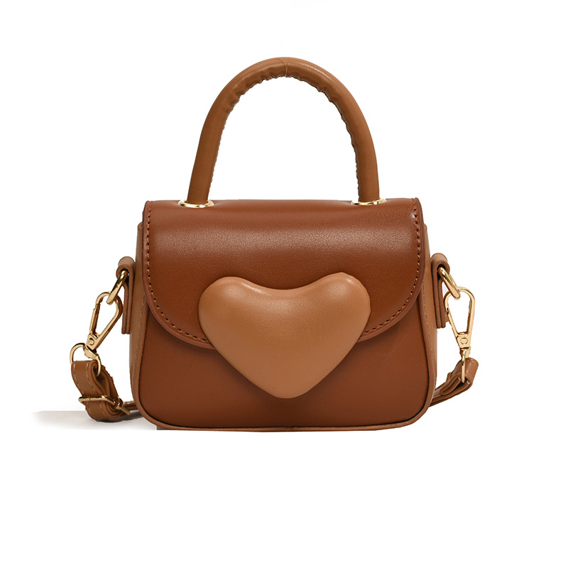 2024 nuevo bolso para niños dulce y lindo bolso de mensajero para niña amor color caramelo bolso de hombro para niños y niñas