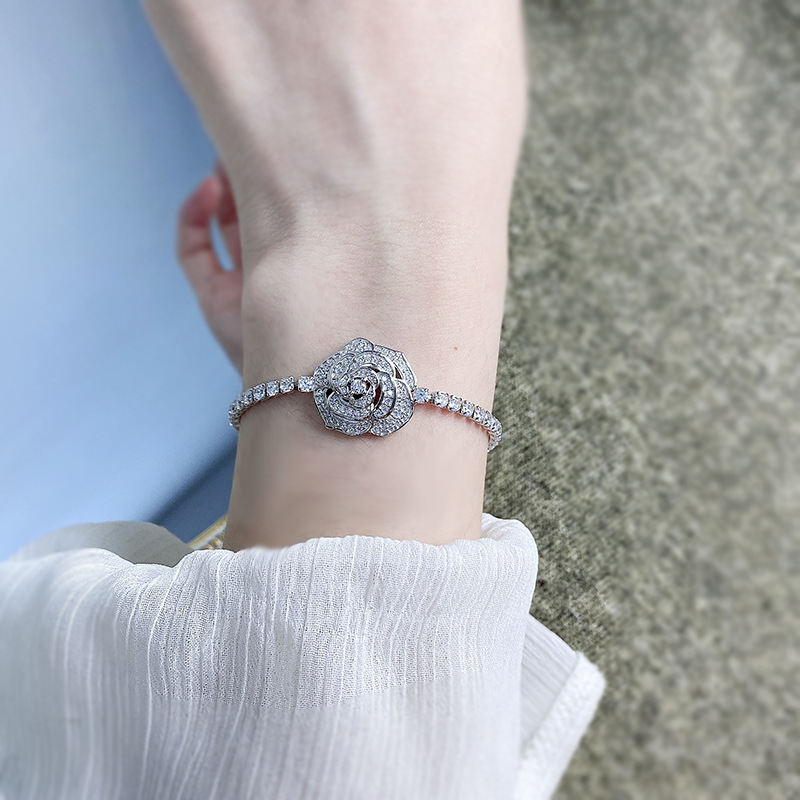 Plating, Inlay Design 925 Sterling Silver Bracelets Elegant