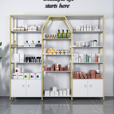 Light extravagance product Showcase Cosmetics Display rack Beauty Manicure shop goods shelves multi-storey to ground Skin care products Shelf