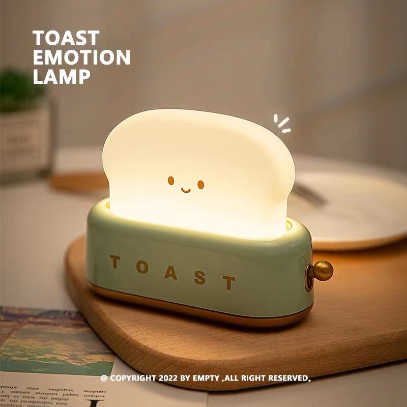 Bread Machine Night Light Creative USB Charging Dimming Lighting Table Lamp Led Night Light Bedroom Bedside Timed Sleeping Lamp