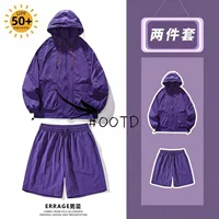 Летняя уличная солнцезащитная одежда, костюм UPF50 + с капюшоном, тонкая солнцезащитная одежда, универсальные топы и шорты в японском стиле, спортивный стиль