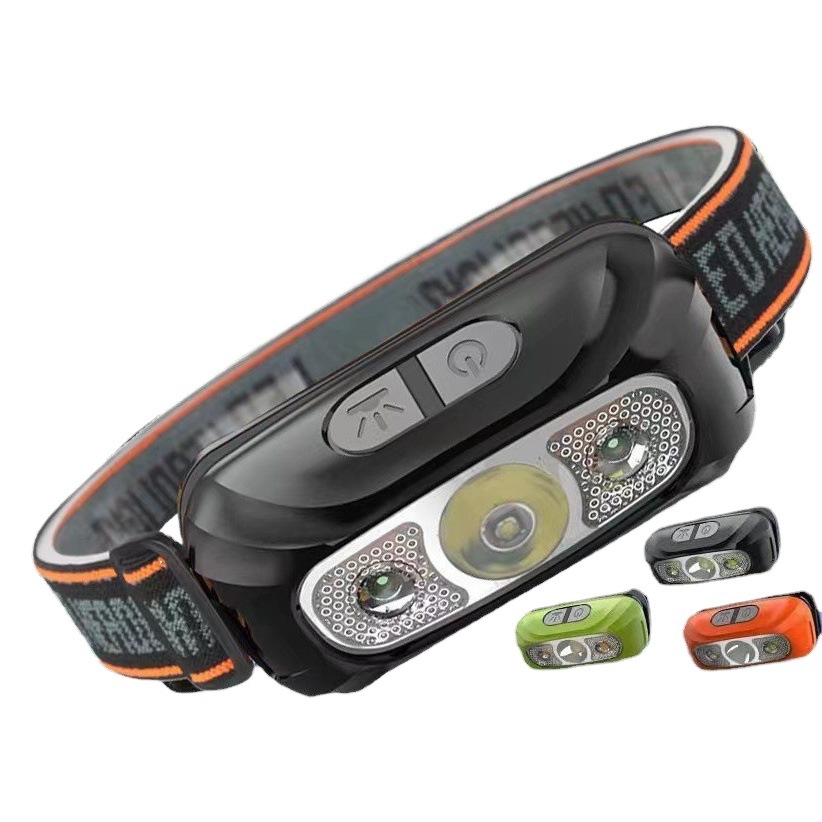 Nuevo LED Faro de inducción de onda de carga USB cabeza montada noche corriendo pesca mini faro al por mayor