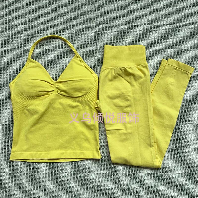 AliExpress venta caliente DFYNE nuevo fitness yoga traje deportivo chaleco halter sujetador pantalones cortos traje mujer