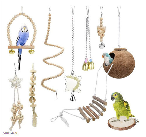 Juegos de juguetes de pájaros explosivos transfronterizos de artículos de pájaros roer y tirar juguetes de pájaros para aliviar el aburrimiento escaleras columnas juguetes de loros image 34