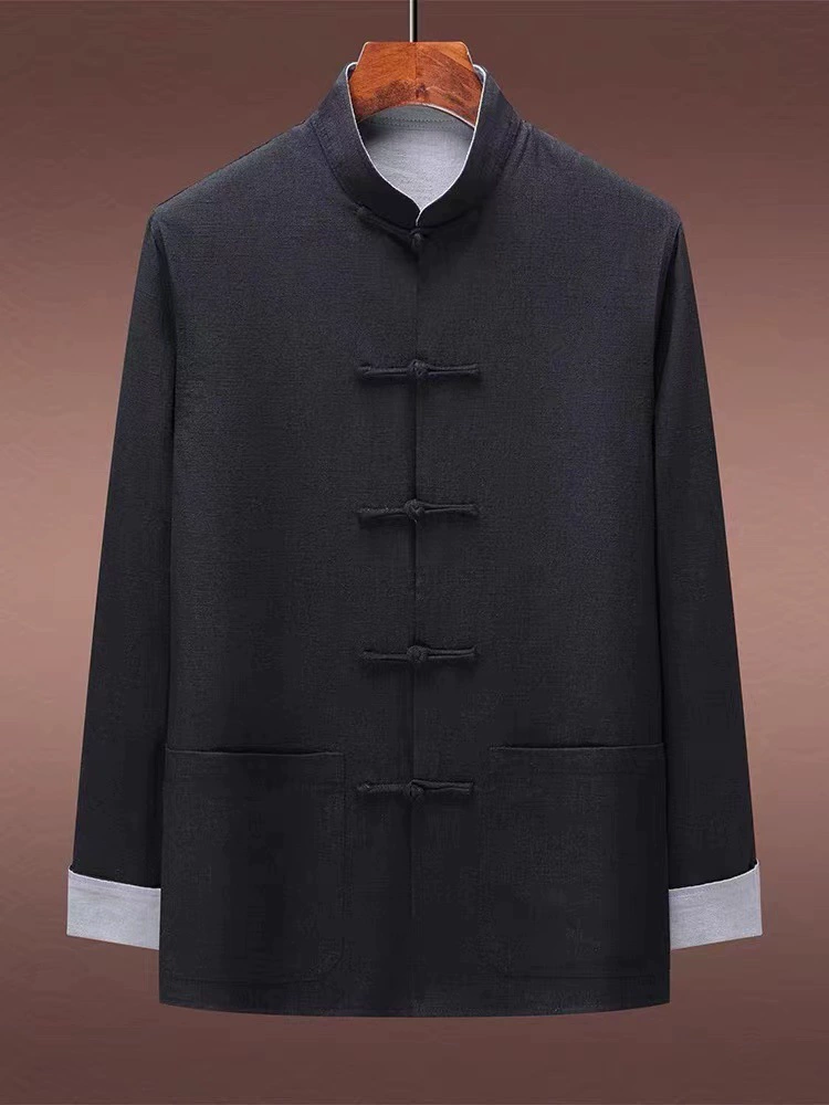 Элитная двусторонняя куртка, Hanfu, китайский стиль, для среднего возраста