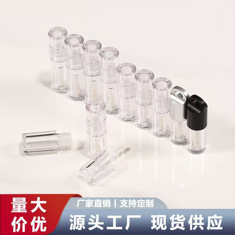 3ml5克唇釉分装瓶 大毛刷头圆形透明唇釉唇彩空管瓶包材
