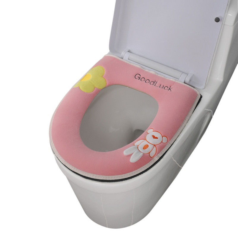 Otoño e Invierno estera del inodoro con la manija de la arandela del asiento Four Seasons universal impermeable cubierta del inodoro del hogar cubierta del inodoro estera