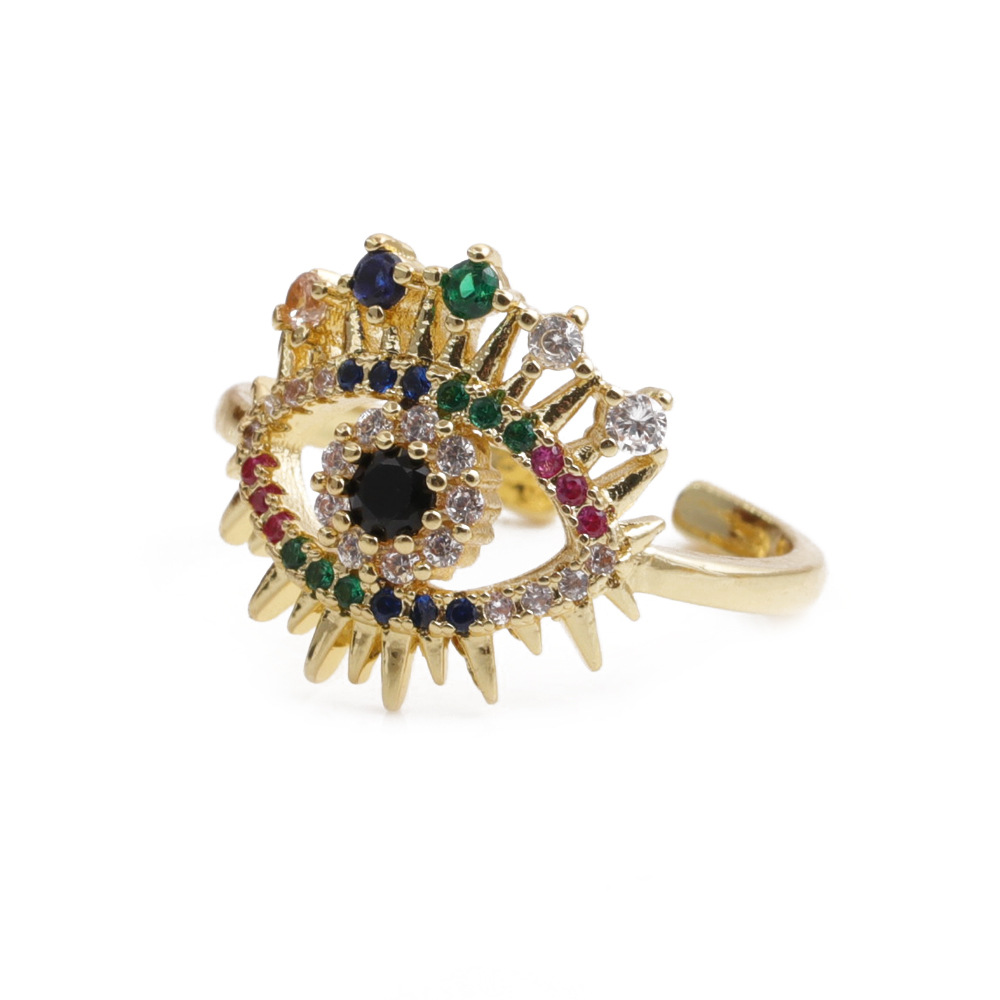 Fashion Zircon Eye Moon Ring display picture 4