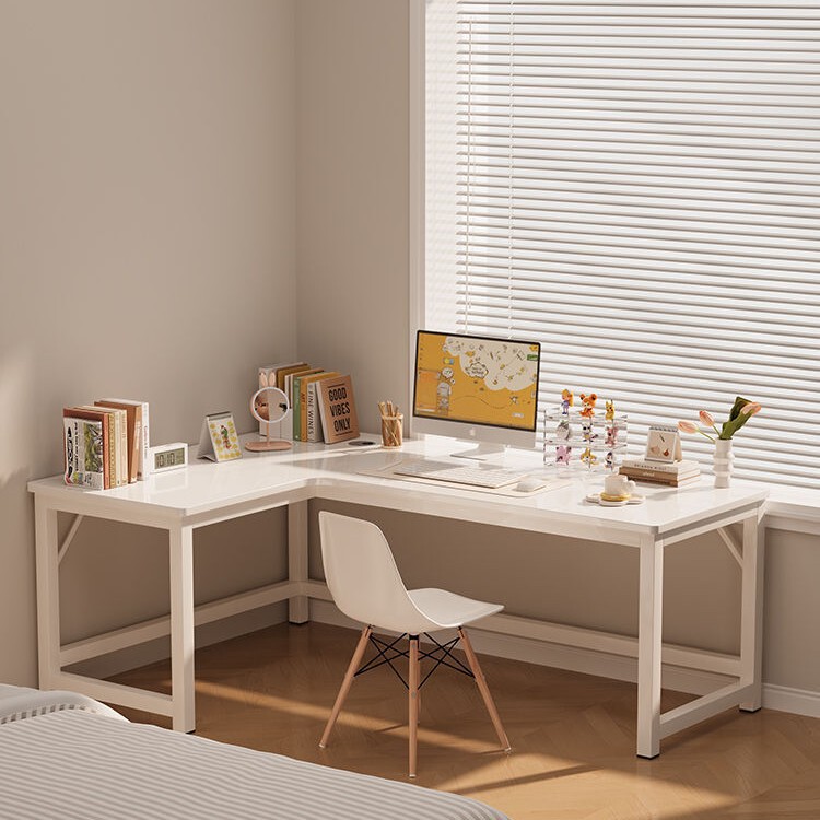 Corner Computer Desk Home Bedroom Study Table L-Shaped Cream Wind Tunnel Hole Board Corner Desk Bookshelf Integrated Table Corner Computer Desk Home Bedroom Study Table L-Shaped Cream Wind Tunnel Hole Board Corner Desk Bookshelf Integrated Table