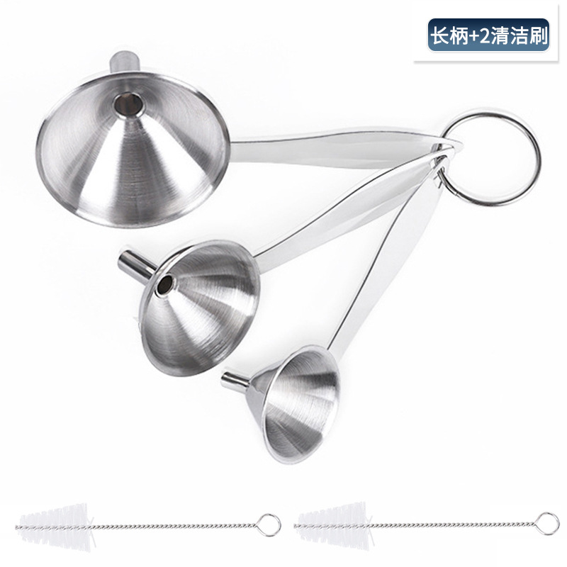 Embudo de acero inoxidable de tres piezas MINI embudo de aceite vinagre de vino especias aceite esencial salsa de llenado de fugas de aceite doméstico vino