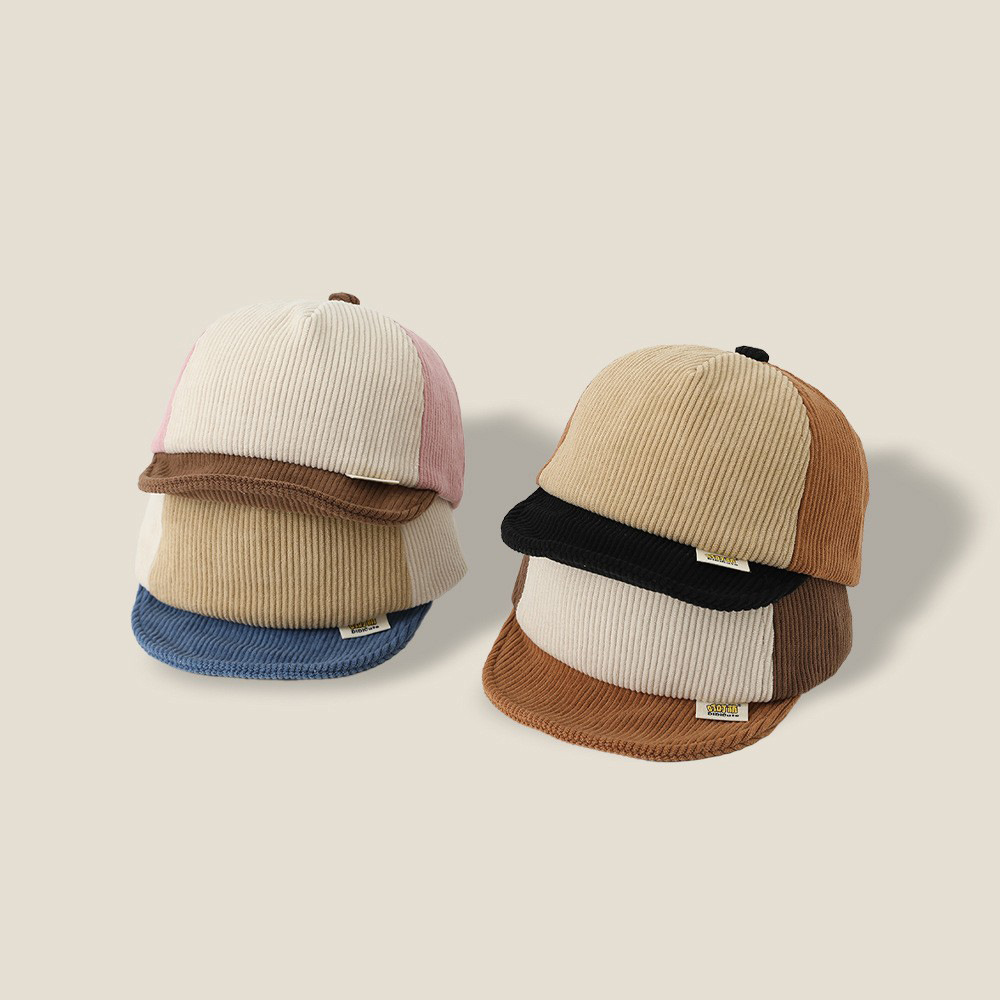 Sombrero de bebé otoño y invierno de terciopelo suave gorra de lengua de goma para bebés de color extranjero amplio sombrero de béisbol caliente para bebés para hombres y mujeres