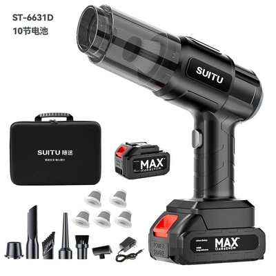 dual-purpose car large suction, Tozsoranlar - 6631-black-10-cell-battery-2-brushed-vacuum-cleaners-filter-cartridge-5-storage-bag