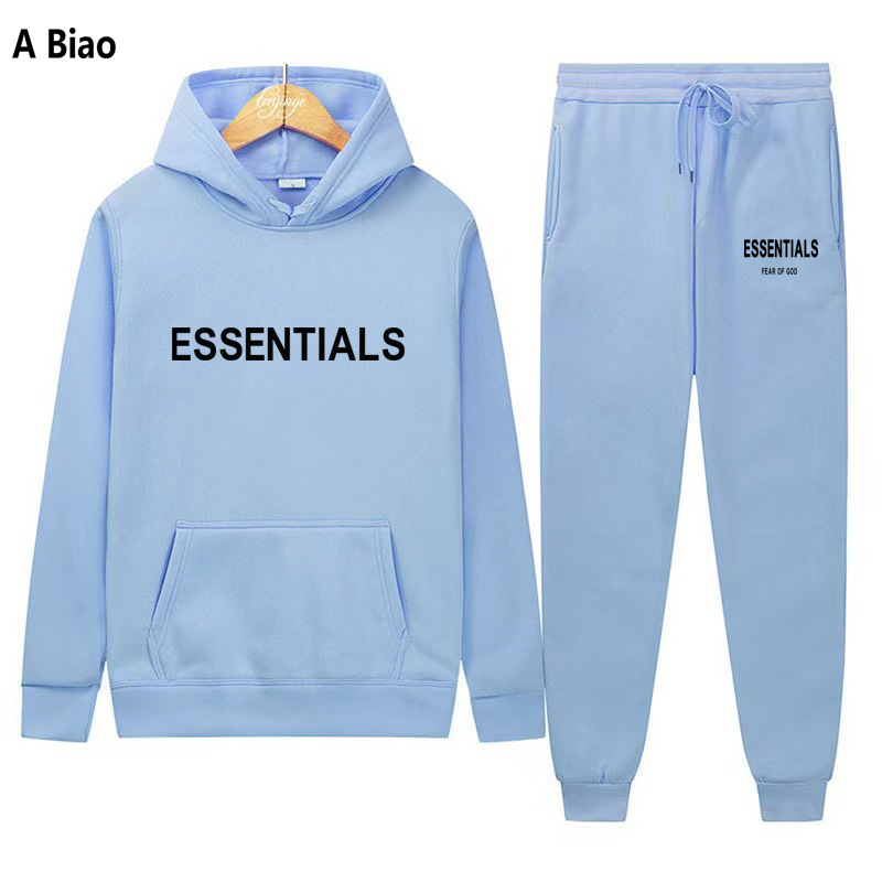 Zambia Essentials Temporada 8 Traje con capucha de pareja Marca de moda Transferencia de calor de letras Calle principal suelta más suéter F