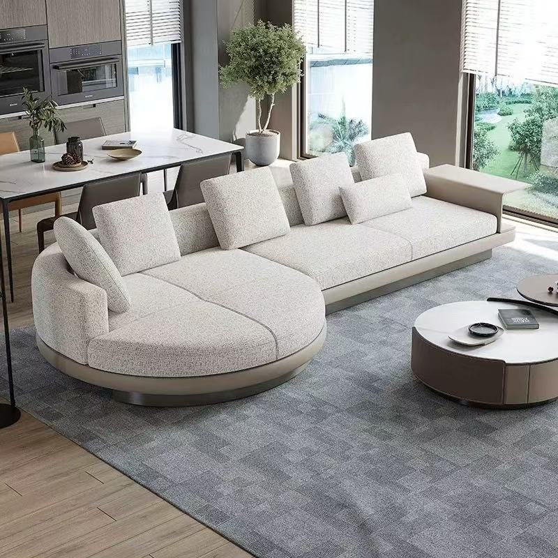 Connelly Italian-style color-block sofa, modern and minimalist design, suitable for both small and large living rooms, corner sofa with chaise lounge, cotton and linen combination