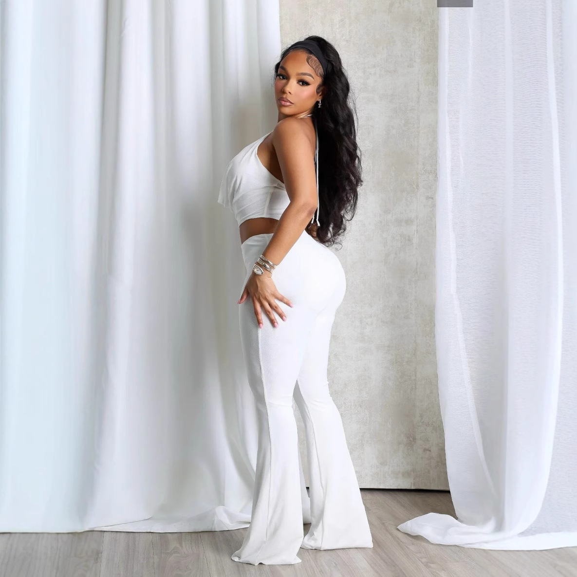 Women's Clothing Summer Halter Neck Jumpsuit Y6064 New European American Style Chic Hollow Out Suspender Vest For Women_ecoleips.com