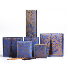 蓝色孔雀纹复古流苏珠宝收纳包装盒礼品吊坠手串长链金钗不摇首饰