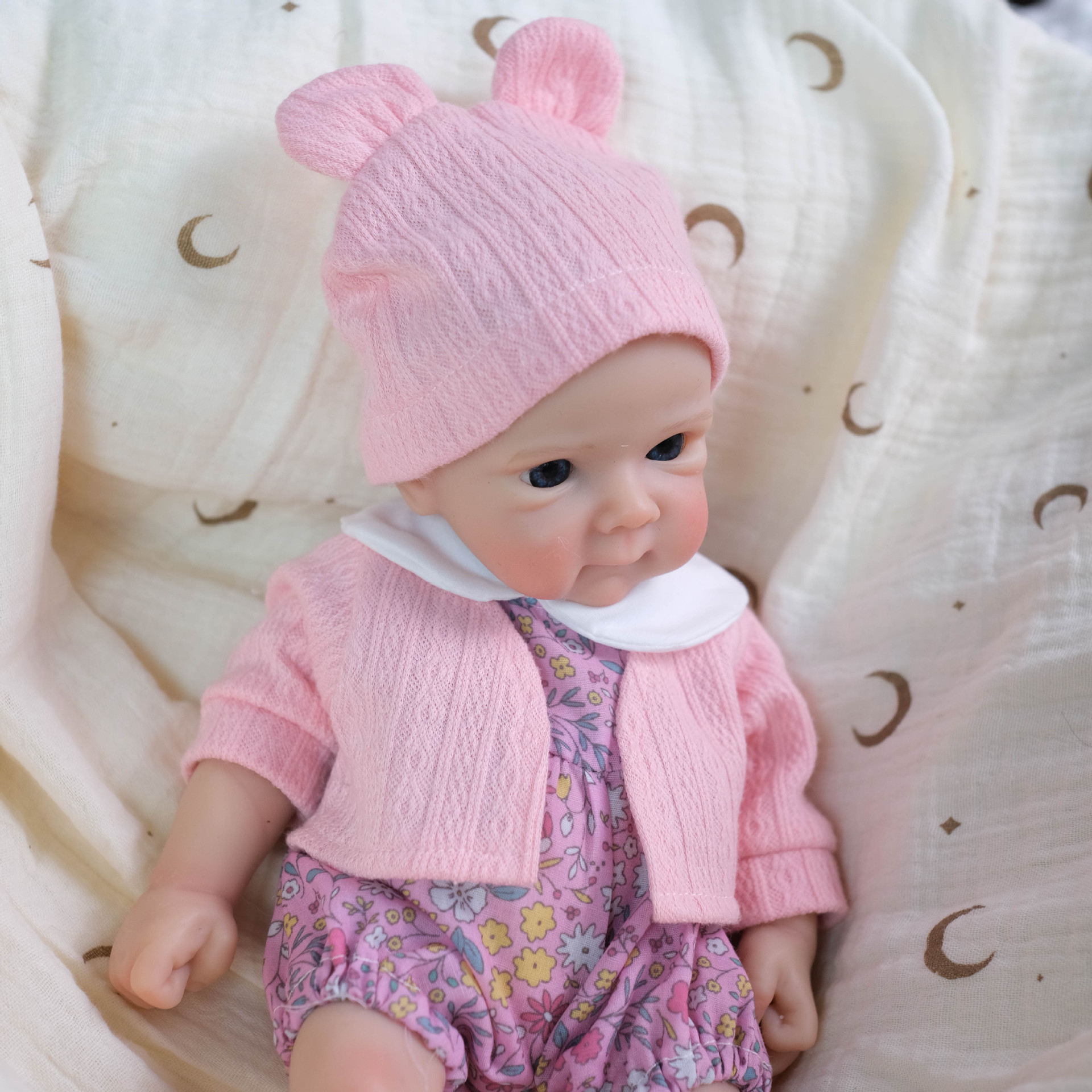 12 pulgadas Q-bala sólida flor triturada muñeca de simulación de camiseta para niños muñeca de simulación de silicona sólida de Navidad