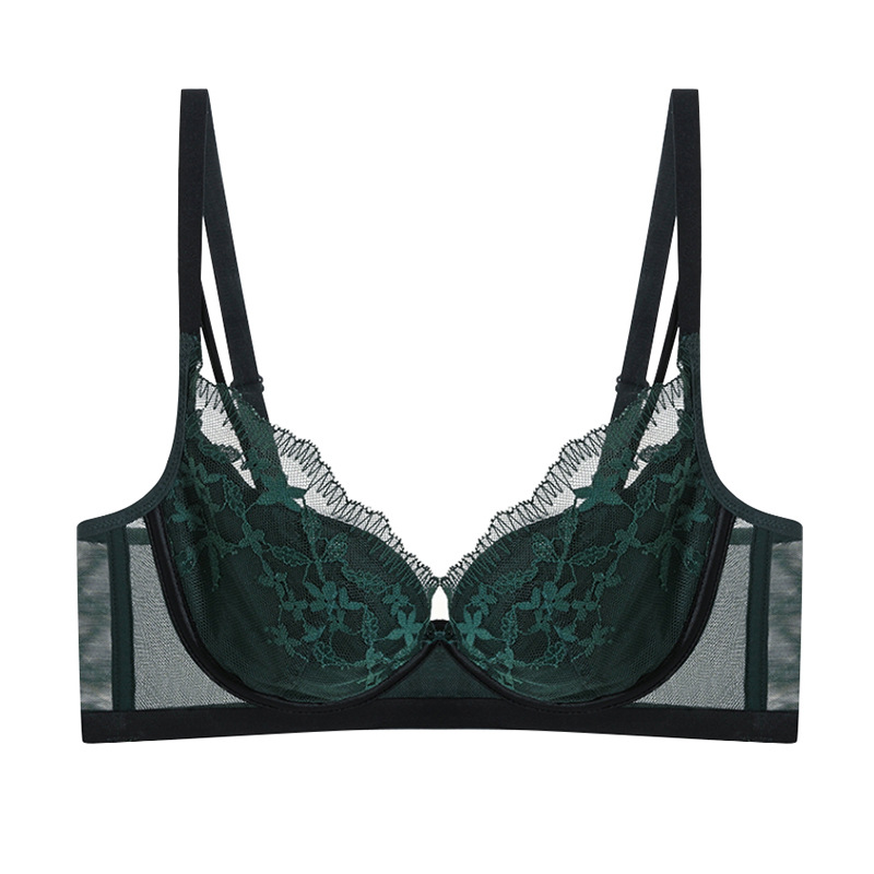 6096 estilo francés sexy bordado de encaje push-up ropa interior de las mujeres pecho grande pequeño soporte superior sujetador ajustable traje de verano
