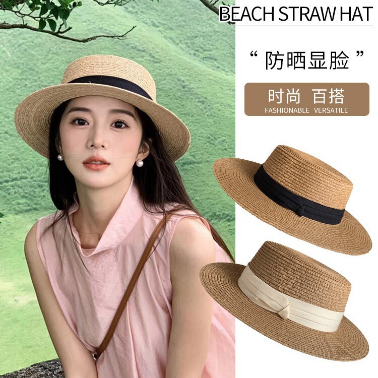 2026 Straw Hat for Women, Summer Vintage Style, Beach Sun Hat, Straw Sun Protection Hat