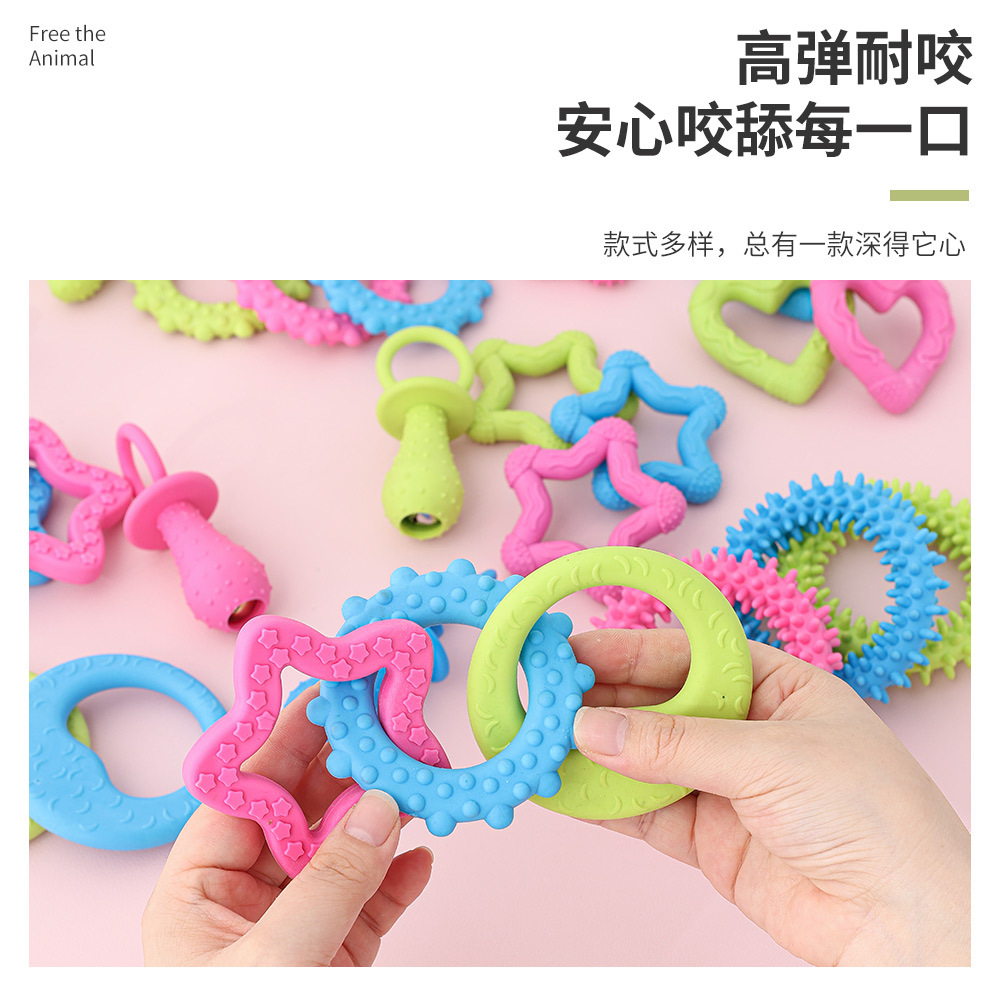 Juguetes para mascotas mordeduras gato limpio dientes de perro diente palo TPR juguete combinación traje mascotas suministros al por mayor perro Juguetes