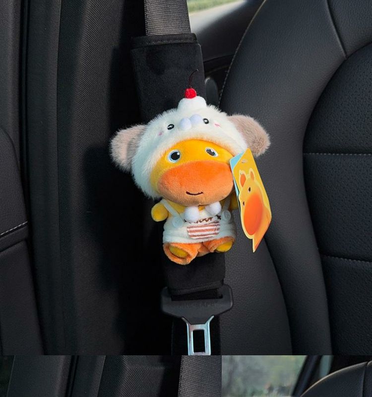 2026 Little Dog Capybara Lulu Car Seatbelt Shoulder Pad Cover Seatbelt Decoration Cute Plush Toy