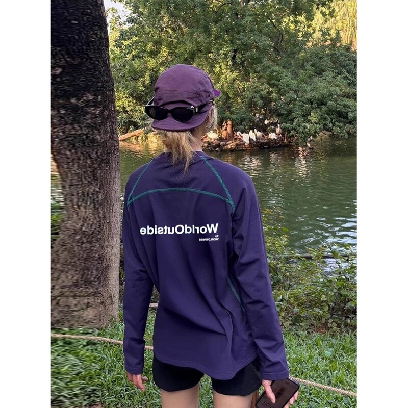 American-Style Functional Ice Silk Long-Sleeve Mountain-Style Outdoor Sports Casual Women's Summer Thin T-Shirt Sun Protection Quick-Dry Cycling Wear American-Style Functional Ice Silk Long-Sleeve Mountain-Style Outdoor Sports Casual Women's Summer Thin T-Shirt Sun Protection Quick-Dry Cycling Wear
